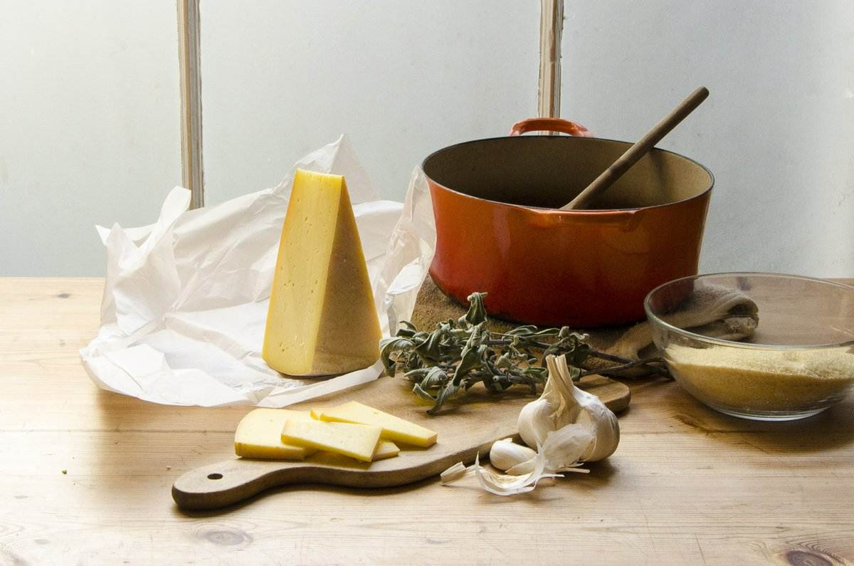 Ogleshield, Polenta, Courgettes &amp; Herbs by Sam Lowry &ndash; Neal's Yard Dairy