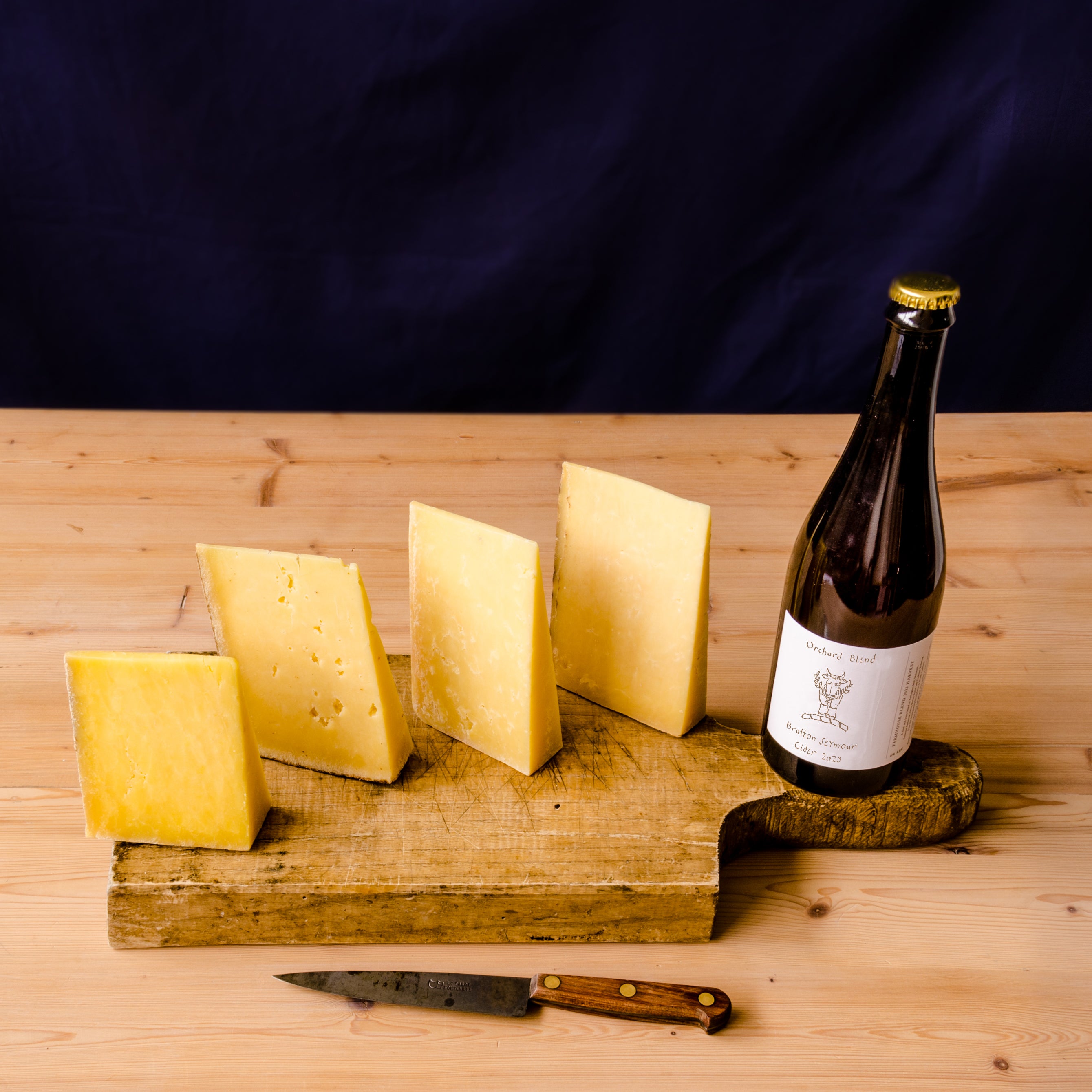 Cheddar Selection with Bratton Seymour Cider Neal's Yard Dairy