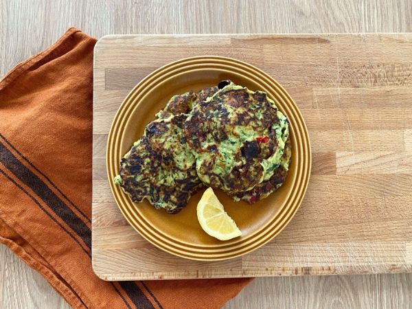 Courgette Fritters with Brightwell Ash and Lincolnshire Poacher
