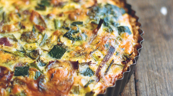 Roasted Vegetable Quiche with Hafod from A Portrait British Cheese
