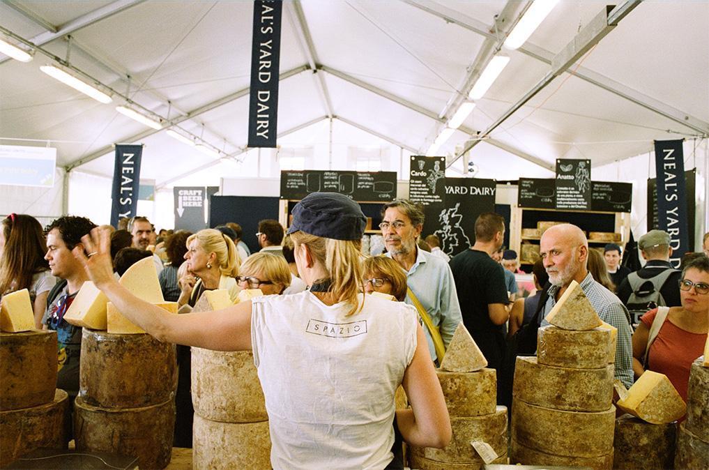 Cheesemongers at the Slow Food run Cheese festival in Bra